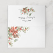 エレガントな水彩赤いポインセチアの結婚式テーブル プレイスカード (外部開封)