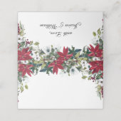 エレガントな水彩赤いポインセチアの結婚式テーブル プレイスカード (外部開封)