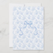 エレガントな水彩青いリボンの男の子ベイビーシャワー 招待状 (裏面)
