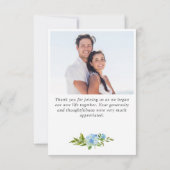 エレガントな水彩青い紫陽花2枚写真 サンキューカード (裏面)