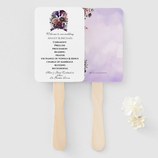 エレガントな水彩馬術のウェディング ハンドファン (正面&裏面)