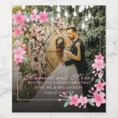 エレガントな水彩1枚の写真クリスマスフラットブラッシュ ワインラベル (シングルラベル)