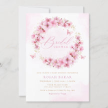 エレガントな水彩 フラワー ブラッシュピンク シャワーブライダル