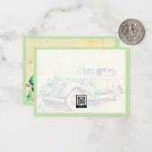 エレガントな水彩 ヴィンテージ カー デザイン ノートカード (正面/裏面インサイチュ)