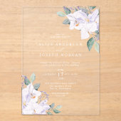 エレガントな水彩 春の花の結婚式 アクリル招待状 (正面)