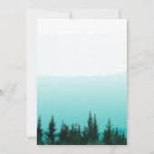 エレガントな水彩 森の松の木 赤ちゃん歓迎会 招待状 (裏面)