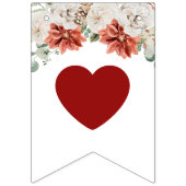 エレガントな水彩 赤い花の冬の花嫁-to-Be バンティングフラッグ (第1の旗)