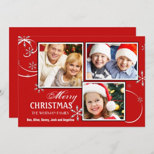 エレガントな水晶の休日の写真カード シーズンカード (正面/裏面)