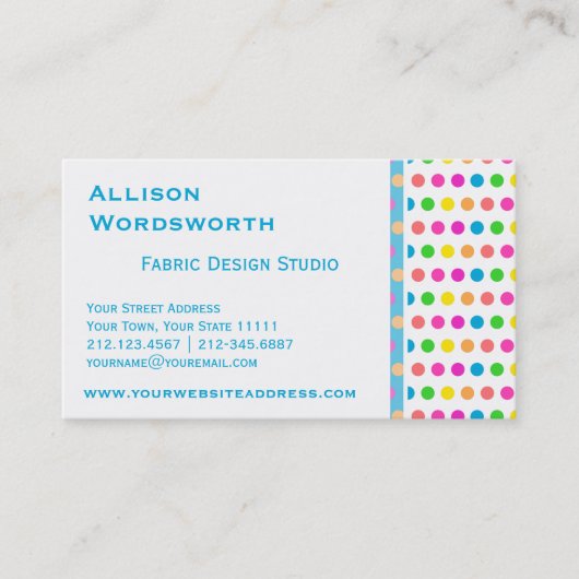 エレガントな水玉模様デザイナーおもしろいの水玉模様 名刺 (正面)