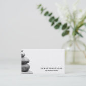 エレガントな水色のロゴの禅のヨガの治療の健康 名刺 (スタンド正面)