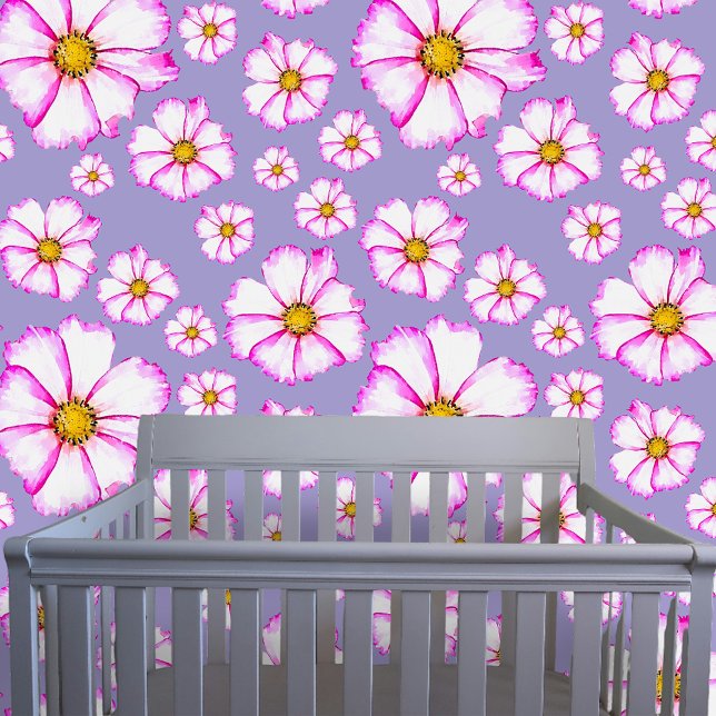 エレガントな水色ピンクの白いコスモスの花 壁紙 (クリエイターアップロード済み)