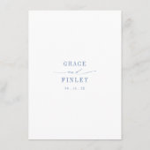 エレガントな沿岸のブルーウェディングの詳細 エンクロージャーカード (裏面)