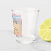 エレガントな沿岸のライトピンクのビーチウェディング2つのハート ショットグラス (右)