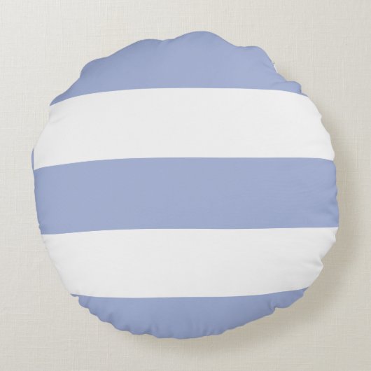 エレガントな沿岸カウガール ソフトブルー ホワイト ストライプ ラウンドクッション (裏面)
