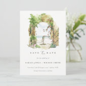 エレガントな沿岸植物アーチ砂浜の海景 セーブザデート (スタンド正面)