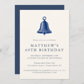 エレガントな沿岸船の鐘 大人の誕生日パーティー 招待状 (正面/裏面)