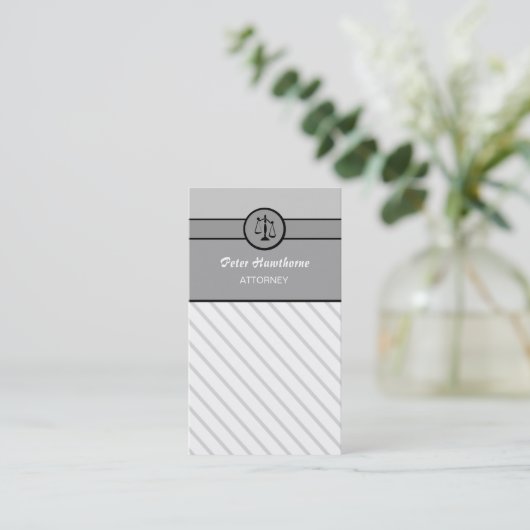 エレガントな法律事務所の弁護士弁護士の正義のスケール 名刺 (スタンド正面)