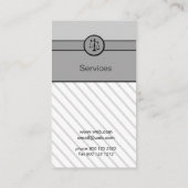 エレガントな法律事務所の弁護士弁護士の正義のスケール 名刺 (裏面)