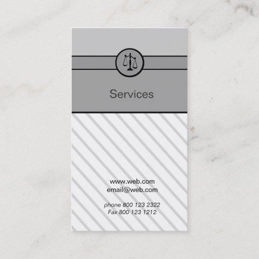 エレガントな法律事務所の弁護士弁護士の正義のスケール 名刺 (裏面)
