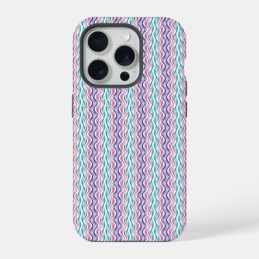 エレガントな波状抽象パターンiPhoneケース iPhoneケース (裏面)
