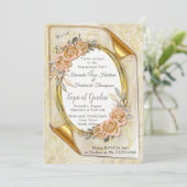 エレガントな波紋クリーム 招待状 (スタンド正面)