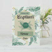 エレガントな洗礼招待状カード 招待状 (スタンド正面)