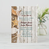 エレガントな海の別荘 シェル ビーチ ウェディング 招待状 (スタンド正面)