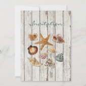 エレガントな海の別荘 シェル ビーチ ウェディング 招待状 (裏面)