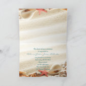 エレガントな海の砂浜の貝殻 ビーチウェディング シーズンカード (内部)