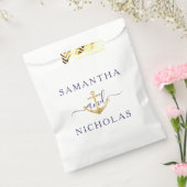 エレガントな海の金のアンカー結婚式 フェイバーバッグ (封をした状態)