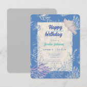 エレガントな海の青のトワール エンクロージャーカード (正面/裏面)