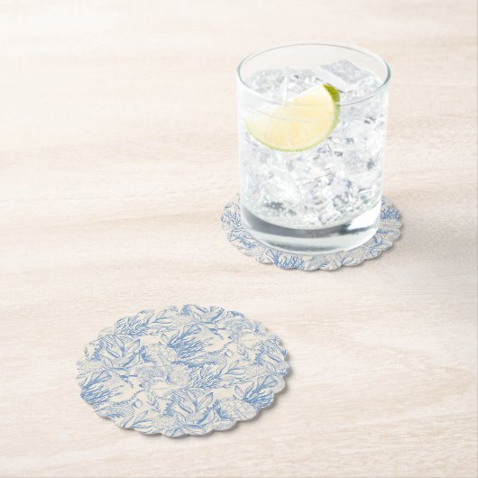 エレガントな海の青のトワール ペーパーコースター (インサイチュ)