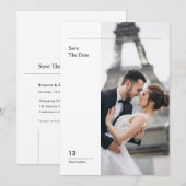 エレガントな海外ウェディングフォトの結婚式延期はがき 招待状 (正面/裏面)