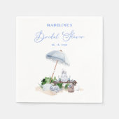 エレガントな海岸のビーチピクニック ブライダルシャワー スタンダードカクテルナプキン (正面)