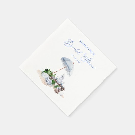 エレガントな海岸のビーチピクニック ブライダルシャワー スタンダードカクテルナプキン (角)