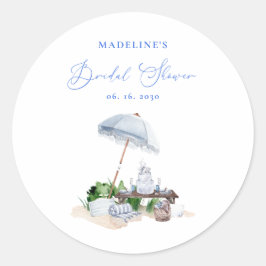 エレガントな海岸ビーチピクニック ブライダルシャワー ラウンドシール