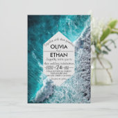 エレガントな海洋青波 ウェディング招待状 招待状 (スタンド正面)
