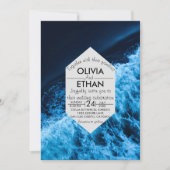 エレガントな海洋青波 ウェディング招待状 招待状 (正面)