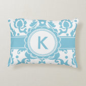 エレガントな海緑の水のダマスク織 アクセントクッション (裏面)