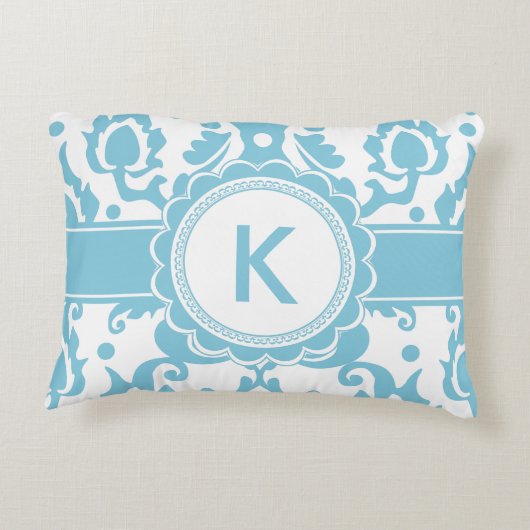 エレガントな海緑の水のダマスク織 アクセントクッション (裏面)