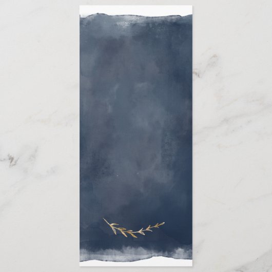 エレガントな海軍および金ゴールドのアンパーサンドメニュー メニュー (裏面)