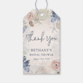 エレガントな海辺のウェディングシャワーお礼メッセージ ギフトタグ (正面)