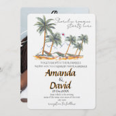 エレガントな海辺のビーチウェディング招待状 招待状 (正面/裏面)