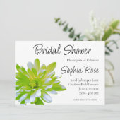 エレガントな淡いソフトグリーンの花 招待状 (スタンド正面)