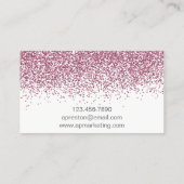 エレガントな淡いピンクのグリッターの名刺 名刺 (裏面)