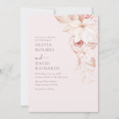エレガントな淡いピンクのバラのウェディング招待状 招待状 (正面)