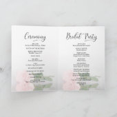エレガントな淡いピンクのバラの結婚式 プログラム (内部)