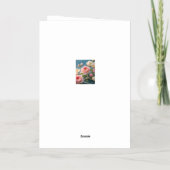 エレガントな淡いピンクのブッシュの花とパール 箔グリーティングカード (裏面)