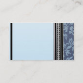 エレガントな淡いブルーのダマスク織 名刺 (裏面)