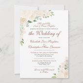 エレガントな淡い赤面ピーチフローラルフォーマルウェディング 招待状 (正面)